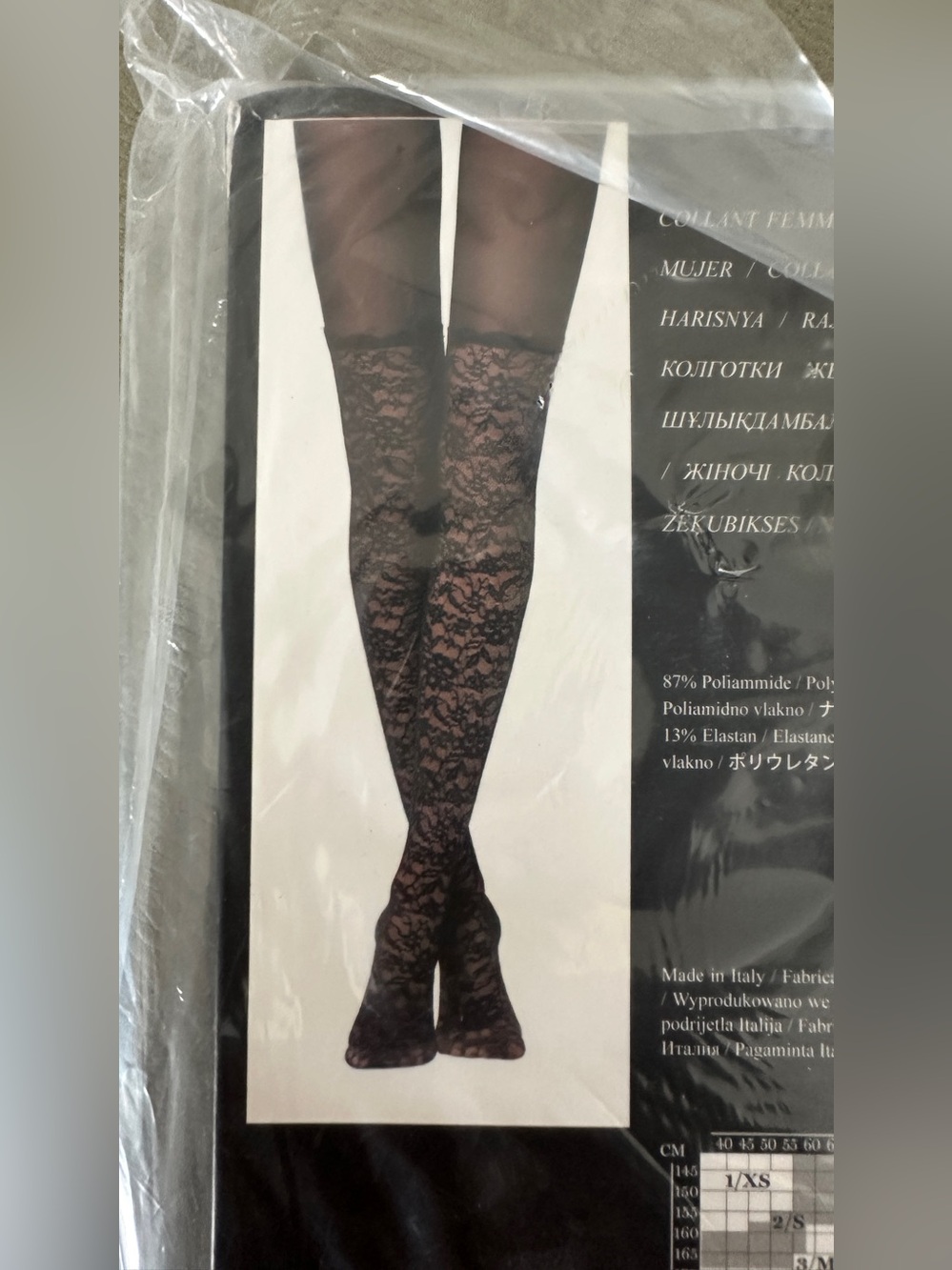 Calzedonia Black Lace Thigh-High Stockings medium